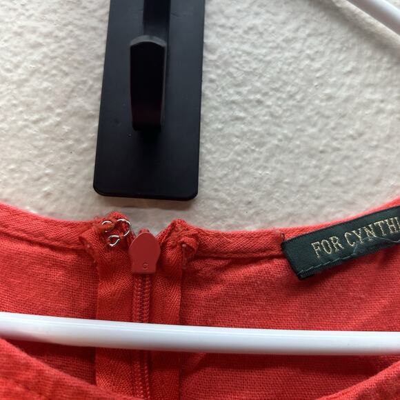 For Cynthia SZ M Linen Blend Maxi Dress Lagenlook Coastal Cottagecore Flutter - Picture 6 of 13